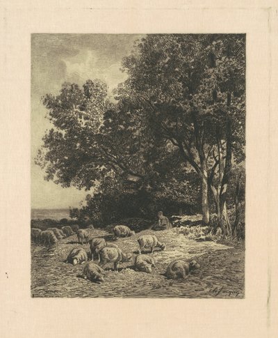 Krajobraz z owcami autorstwa James David Smillie, after Charles Émile Jacque