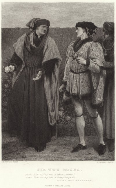 Dwie róże, Henryk VI, część I, akt II, scena IV autorstwa James Dawson Watson