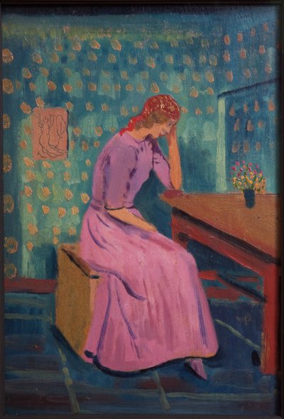 Dziewczyna w domku autorstwa James Dickson Innes