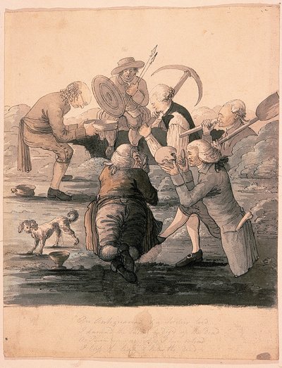 The Barrow Diggers, ok. 1787 (pranie piórem i tuszem na papierze) autorstwa James Douglas