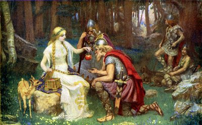 Bogini Idunn i młodzież zachowująca jabłka autorstwa James Doyle Penrose