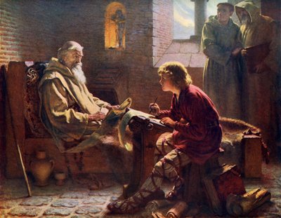 Beda Czcigodna Przekłada Ostatnią Kapitułę św. Jana, 1926. autorstwa James Doyle Penrose