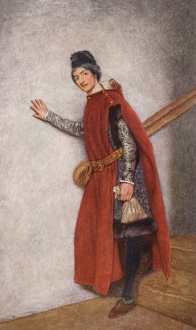 Kupiec wenecki Szekspira: Jessica (kolorowa litografia) autorstwa James Dromgole Linton