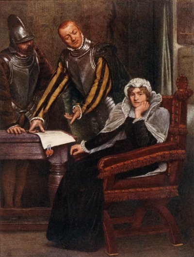 Abdykacja Marii Stuart, królowej Szkotów w zamku Lochleven autorstwa James Dromgole Linton