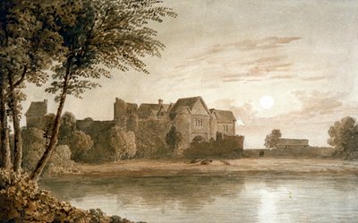 „Zamek Allington, niedaleko Maidstone, Moonlight”, XIX wiek autorstwa James Duffield Harding