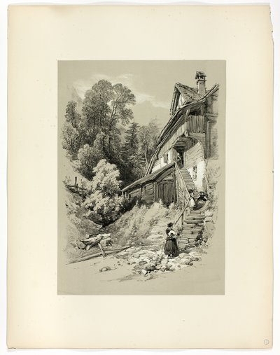 Brunnen, z Picturesque Selections autorstwa James Duffield Harding
