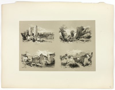 Frejus, Beaucaire, Chateau, z Picturesque Selections autorstwa James Duffield Harding