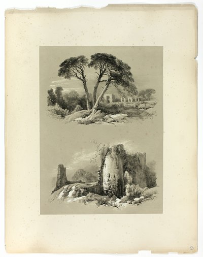 Frejus i zamek Pennard, z Picturesque Selections autorstwa James Duffield Harding