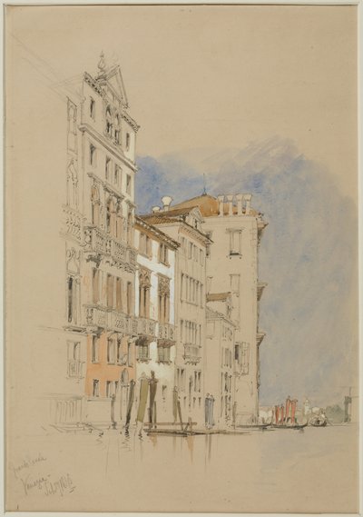 Grand Canal, Wenecja, 1845 (ołówek i wc na papierze) autorstwa James Duffield Harding