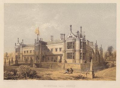 Helmingham Hall, Suffolk (akwatinta) autorstwa James Duffield Harding