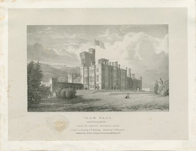 Ilam Hall: litografia autorstwa James Duffield Harding