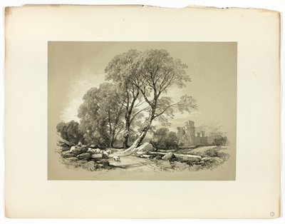 Zamek Leicester, z Picturesque Selections autorstwa James Duffield Harding