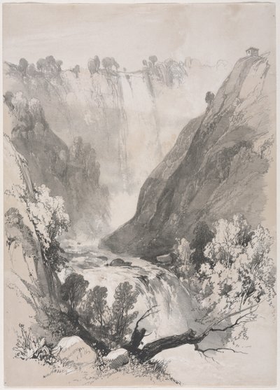 Szkice w domu i za granicą: Falls of Terni autorstwa James Duffield Harding