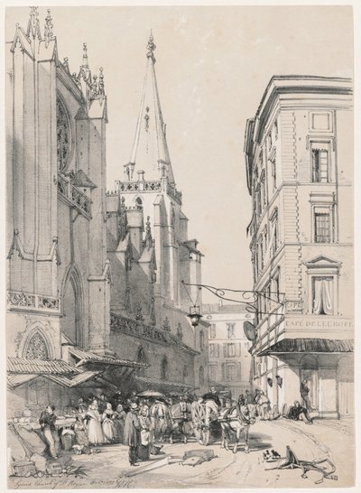 Szkice w kraju i za granicą: Kościół św. Heziera w Lyonie, październik 1832, 1832. autorstwa James Duffield Harding