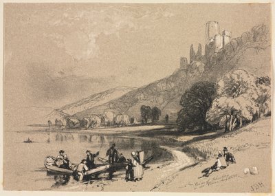 Szkice w kraju i za granicą: Ruiny Schonberg nad Renem, 1834. autorstwa James Duffield Harding
