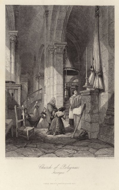Kościół w Polignac w Owernii autorstwa James Duffield Harding