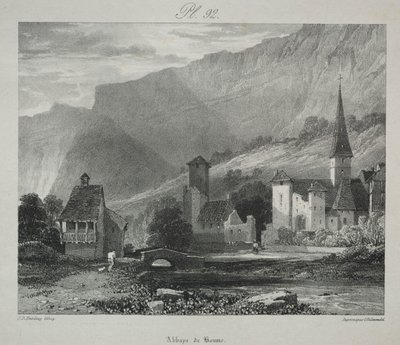 Malownicze i romantyczne podróże po starożytnej Francji. Franche Comté: Opactwo Baume, Baume-les-Messieurs autorstwa James Duffield Harding