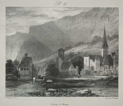 Malownicze i romantyczne podróże po starożytnej Francji. Franche Comté: Opactwo Baume, Baume-les-Messieurs autorstwa James Duffield Harding