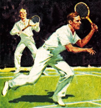 Król Jerzy VI zagrał w deblu mężczyzn na Wimbledonie w 1926 r. autorstwa James Edwin McConnell