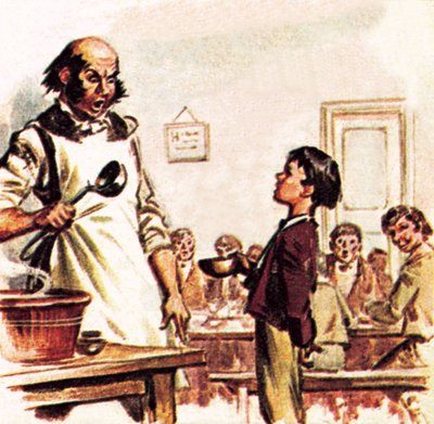 Oliver Twist prosi o więcej autorstwa James Edwin McConnell