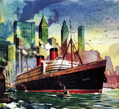 RMS Queen Elizabeth autorstwa James Edwin McConnell