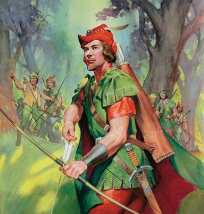 Robin Hood (gwasz na papierze) autorstwa James Edwin McConnell