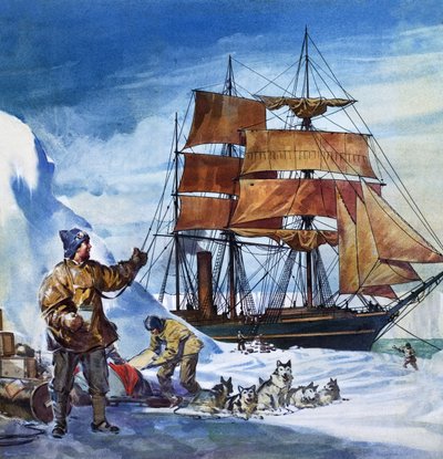 Terra Nova na Antarktydzie (gwasz na papierze) autorstwa James Edwin McConnell