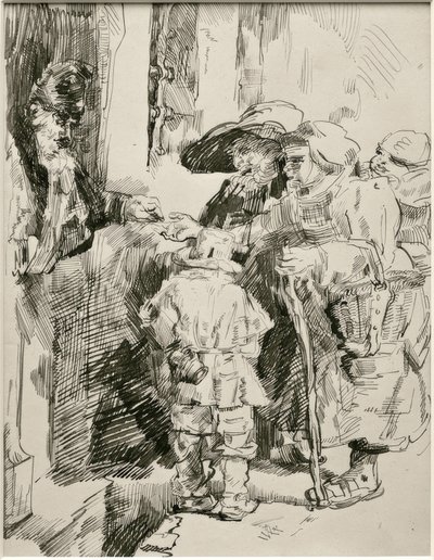Żebracy przy drzwiach wejściowych autorstwa James Sidney Ensor