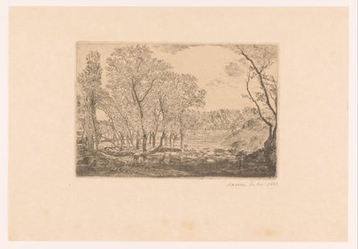 Krajobraz z topolami nad wodą La mare aux peupliers autorstwa James Ensor