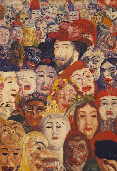 Mój portret otoczony maskami autorstwa James Ensor