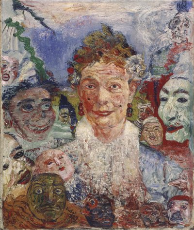 Stara Dama z Maskami, 1889 autorstwa James Ensor