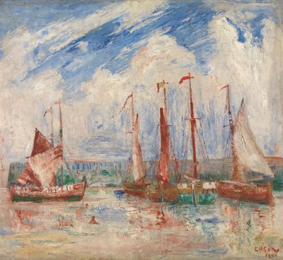 Port w Ostendzie, ok. 1900-04 (olej na płótnie) autorstwa James Ensor