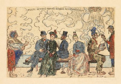 Zaraza na dole, zaraza na górze, zaraza wszędzie (zanieczyszczenie pod spodem, zanieczyszczenie na górze, zanieczyszczenie wszędzie) autorstwa James Ensor