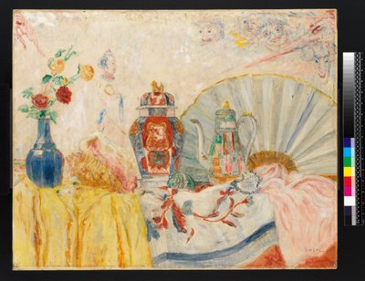Martwa natura z chińską ceramiką autorstwa James Ensor