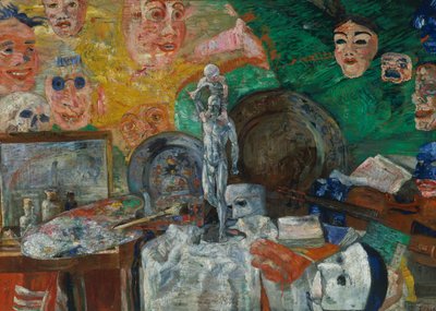 Martwa natura w pracowni lub Atrybuty sztuki autorstwa James Ensor