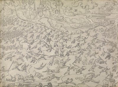 Rozwiązli najemnicy (ołówek na papierze) autorstwa James Ensor