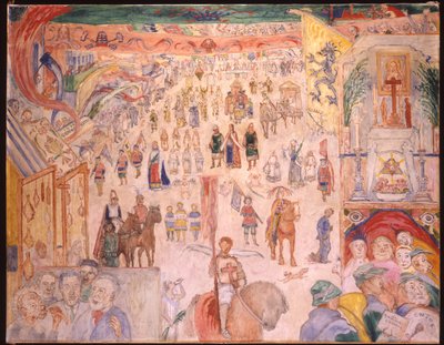 Procesja św. Godelieve z Ghistelles; La Procession de Sainte Godelieve a Ghistelles autorstwa James Ensor