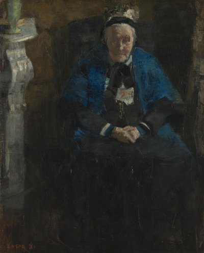 Kobieta w niebieskim szalu autorstwa James Ensor