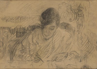 Kobieta pisząca list (siostra Ensora) autorstwa James Ensor
