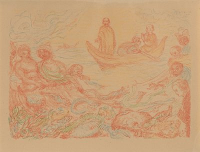 XIII. Cudowny połów ryb (z: Sceny z życia Chrystusa) autorstwa James Ensor