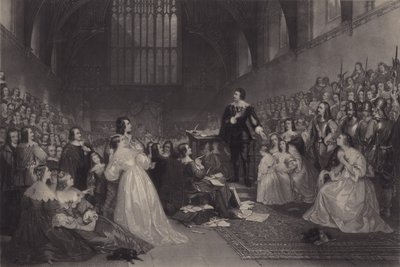 Proces Thomasa, hrabiego Strafford, w Westminster Hall, 1641 autorstwa James F. Scott