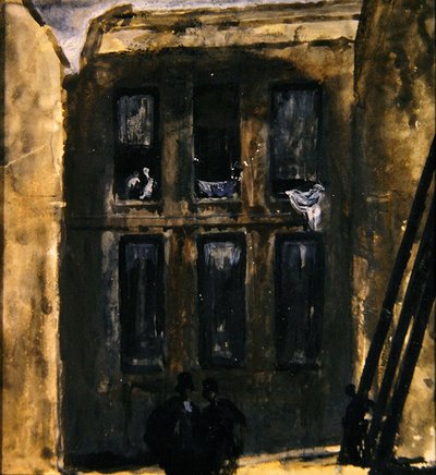 Scena uliczna, ok. 1910 (gwasz na papierze) autorstwa James Ferrier Pryde