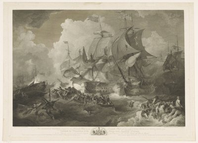 Zwycięstwo floty angielskiej nad flotą francuską, 1794 autorstwa James Fittler