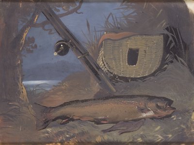 Łosoś (olej na szkle) autorstwa James Flewitt Mullock