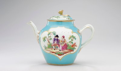 Czajnik i pokrywka Worcester, ok. 1770 autorstwa James Giles