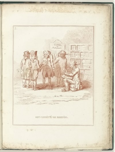 Komitet Księgowy, 1795 Komitet Rachunkowy (tytuł przedmiotu) Hollandia Regenerata (tytuł serii) autorstwa James Gillray (possibly)