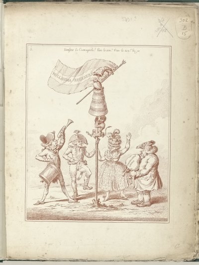 Titelprent van serii Hollandia Regenerata, 1795 Hollandia Regenerata (tytuł na obiekcie) Hollandia Regenerata (tytuł serii) autorstwa James Gillray (possibly)