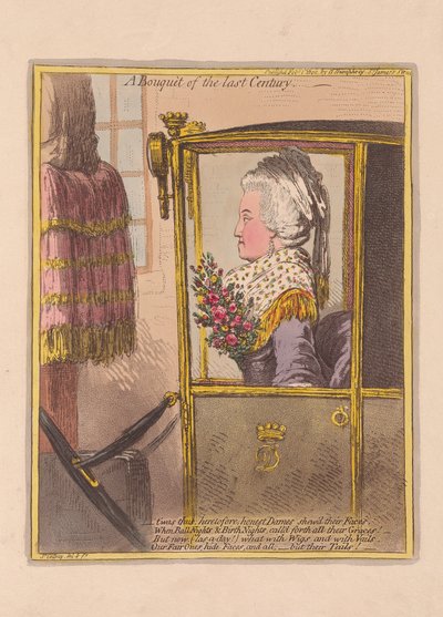 Bukiet ubiegłego wieku, wyd. 1802 (grawerowanie ręcznie kolorowane) autorstwa James Gillray