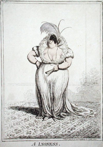 A Lyoness, wydana przez Hannah Humphrey w 1801 r. (akwaforta z akwatintą) autorstwa James Gillray