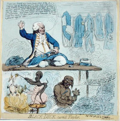Black-Dick zmienił Taylora autorstwa James Gillray